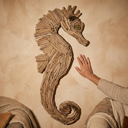 Driftwood Seahorse Wall Art | Coastal Wall Hanging Decor