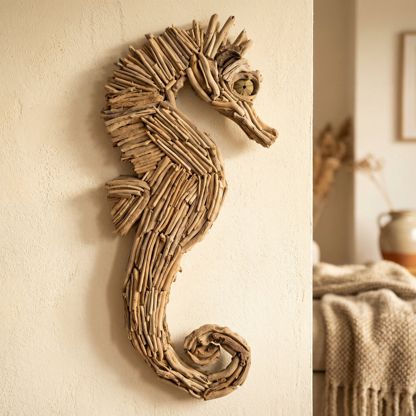 Driftwood Seahorse Wall Art | Coastal Wall Hanging Decor