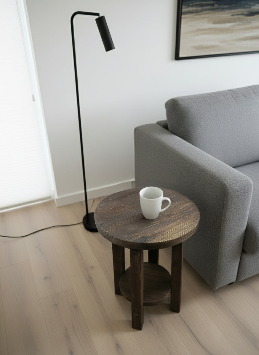 Black Wood End Table | Unique Living Room Accent