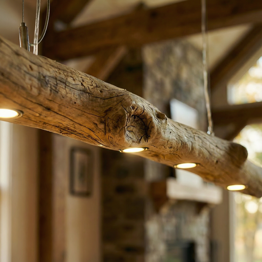 Wooden Pendant Lighting | Driftwood Ceiling Lamp for Kitchen Island