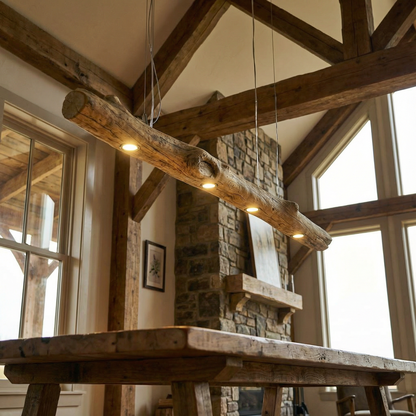 Wooden Pendant Lighting | Driftwood Ceiling Lamp for Kitchen Island