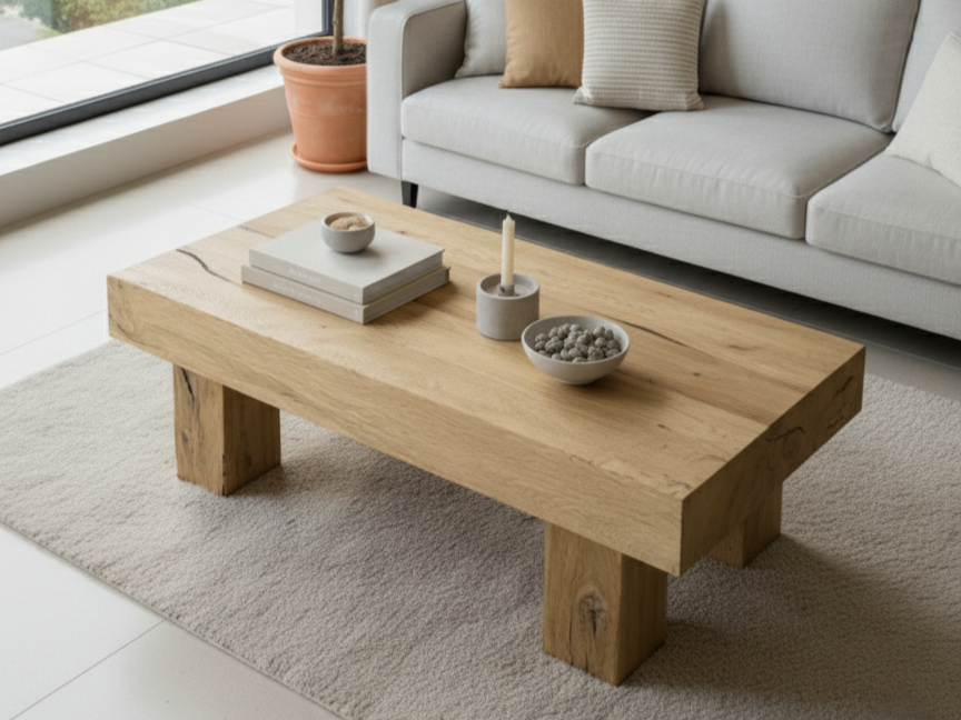 Reclaimed Oak Live Edge Coffee Table