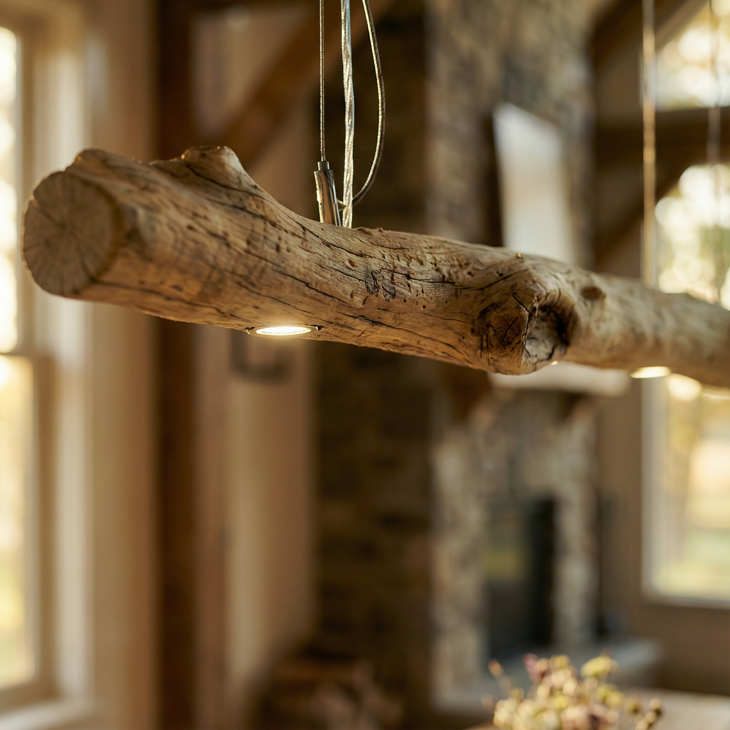 Wooden Pendant Lighting | Driftwood Ceiling Lamp for Kitchen Island