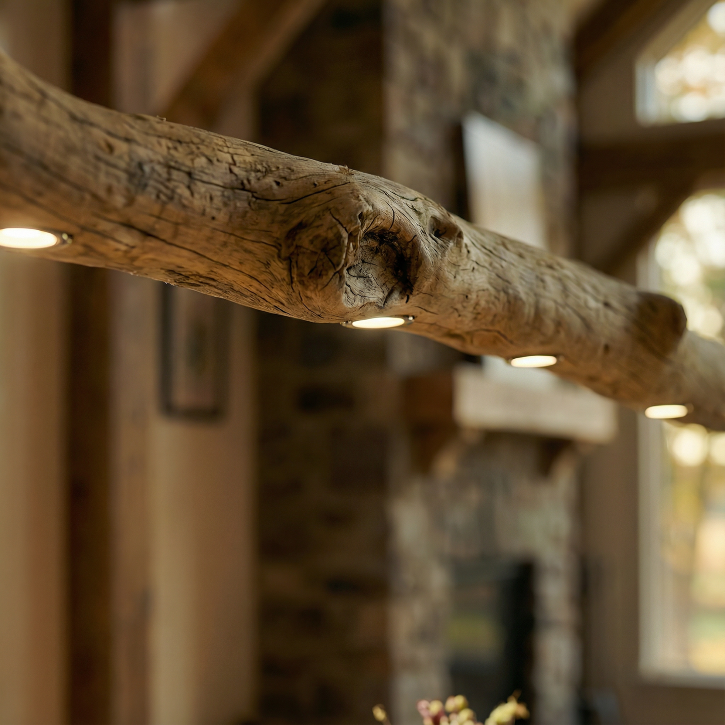 Wooden Pendant Lighting | Driftwood Ceiling Lamp for Kitchen Island