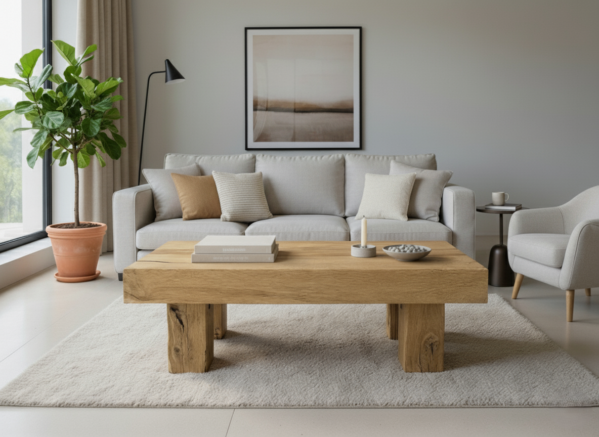 Reclaimed Oak Live Edge Coffee Table