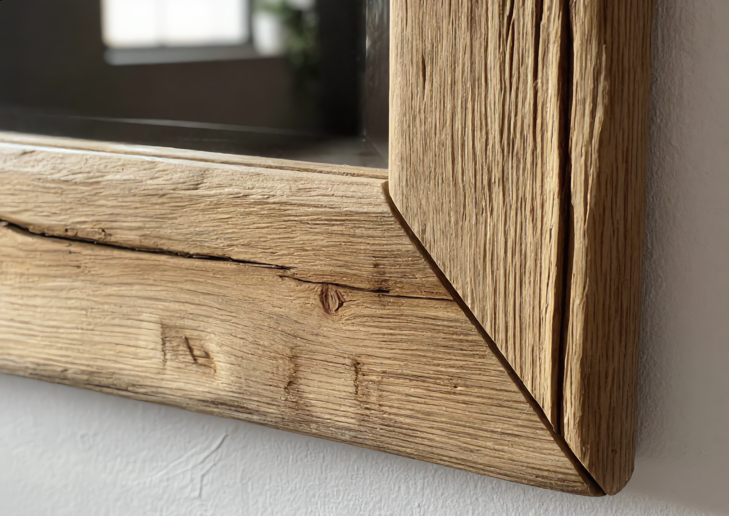 Custom Solid Wood Wall Mirror | Mid Century Rustic Decor