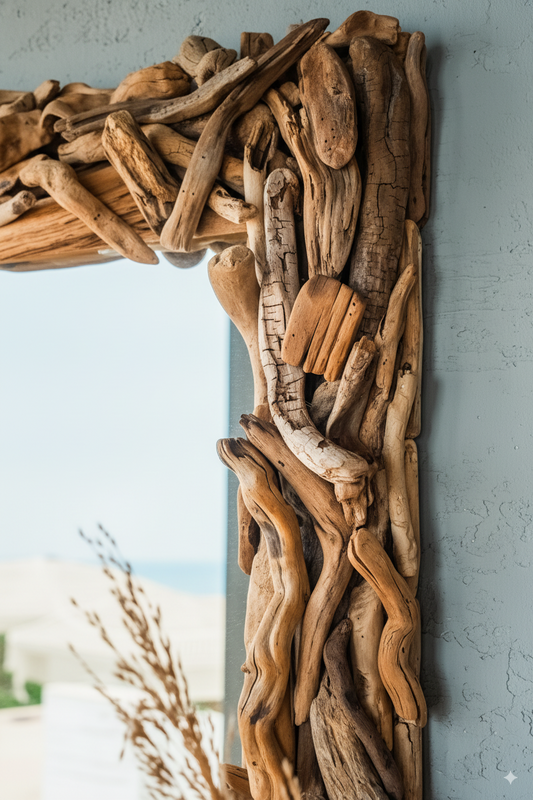 Handmade Large  Driftwood Mirror