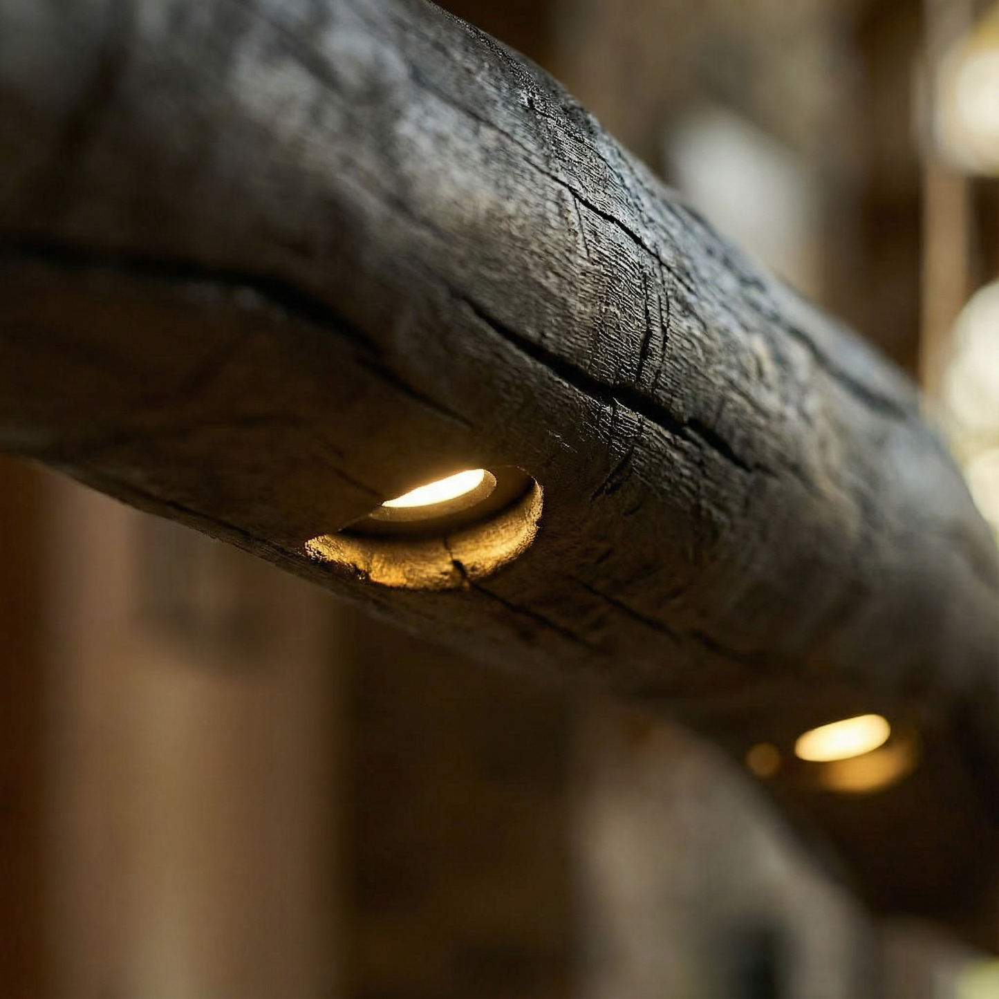 Driftwood Yakisugi Style Lamp | Rustic Wooden Chandelier