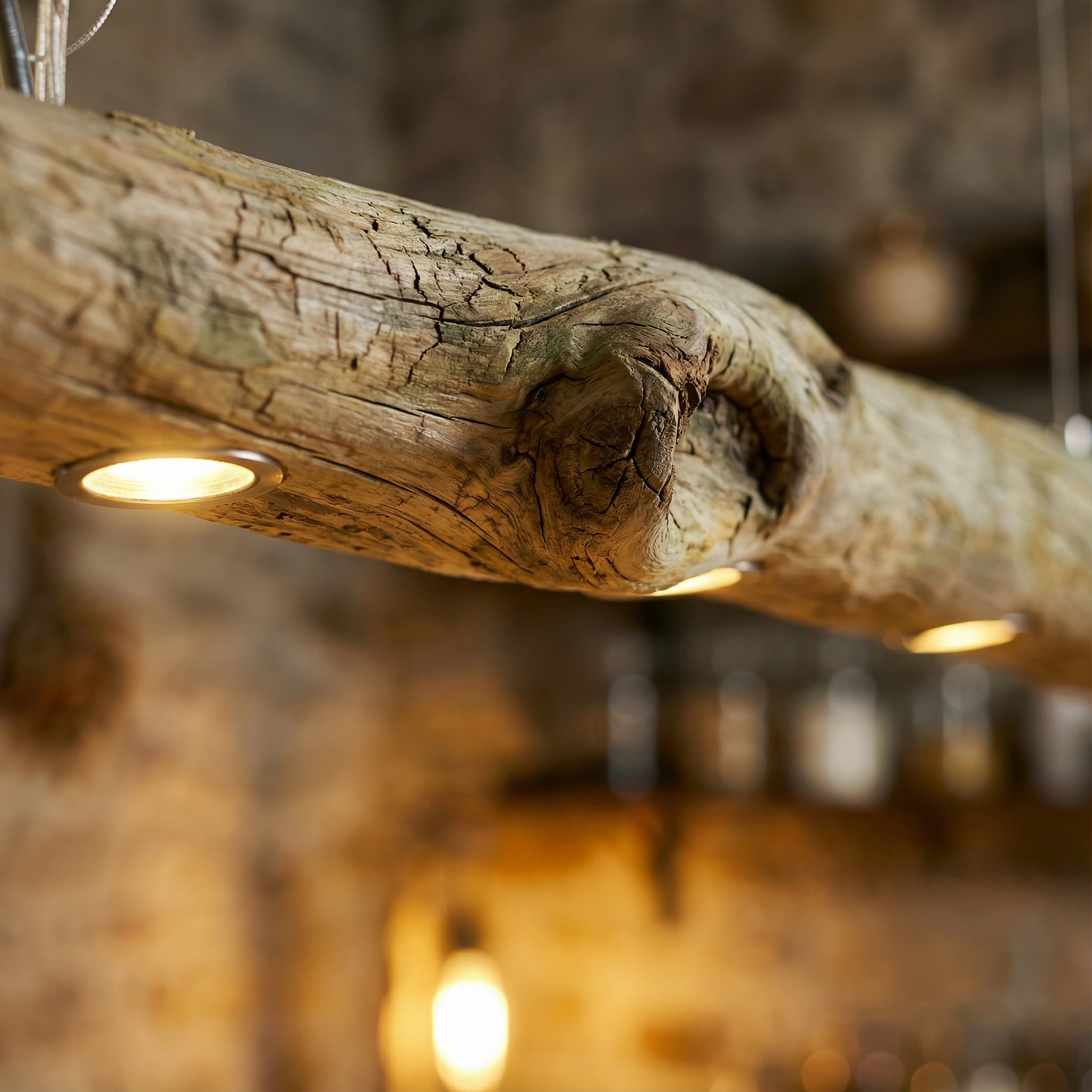 Wooden Pendant Lighting | Driftwood Ceiling Lamp for Kitchen Island