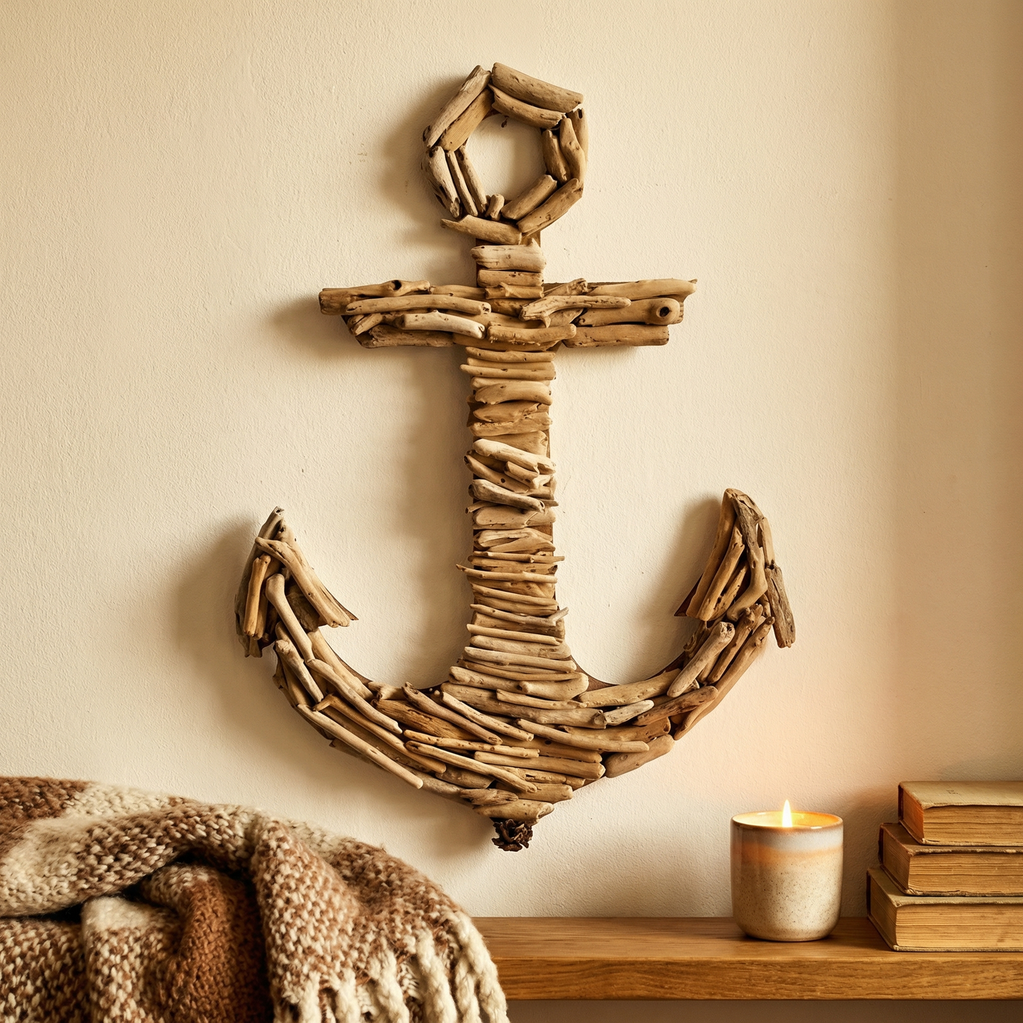 Driftwood Anchor Wall Hanging Decor
