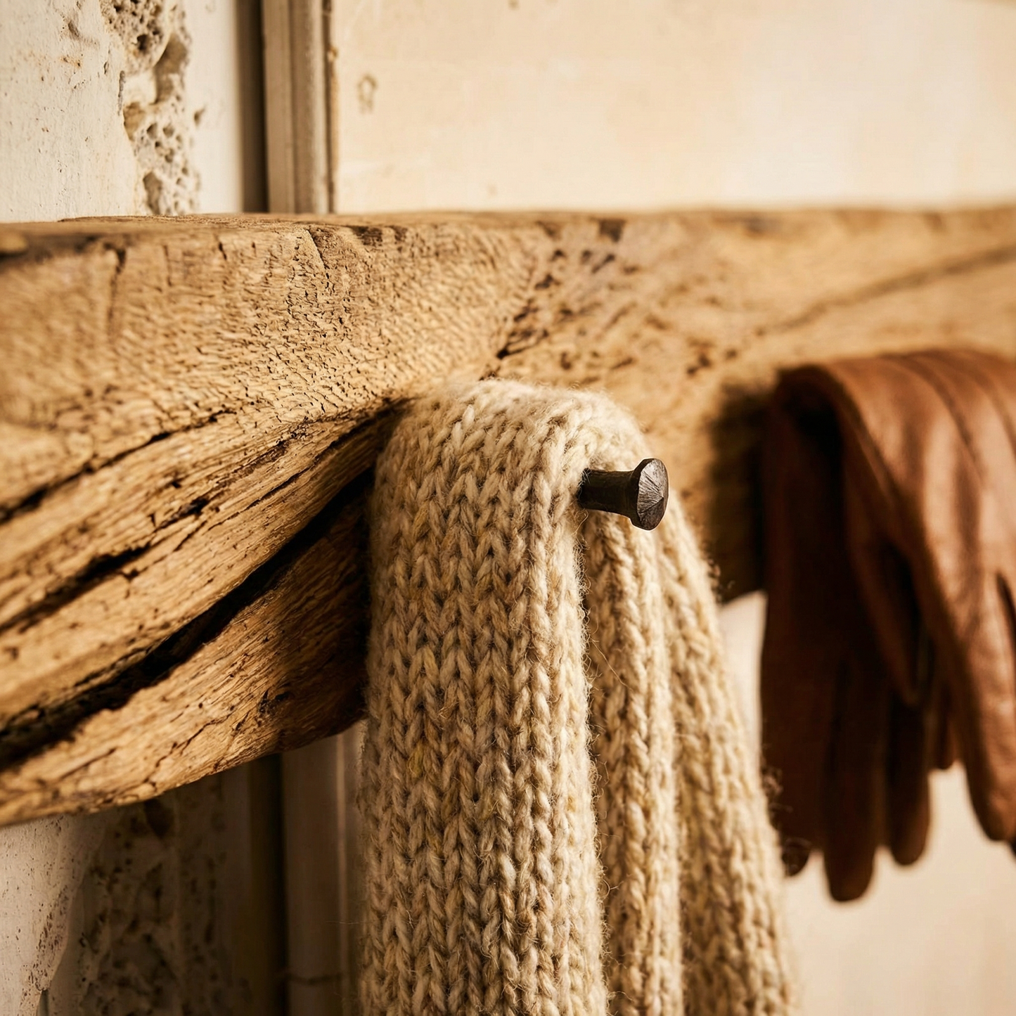 Reclaimed Wood Coat Hanger | Rustic Hanger with Hooks