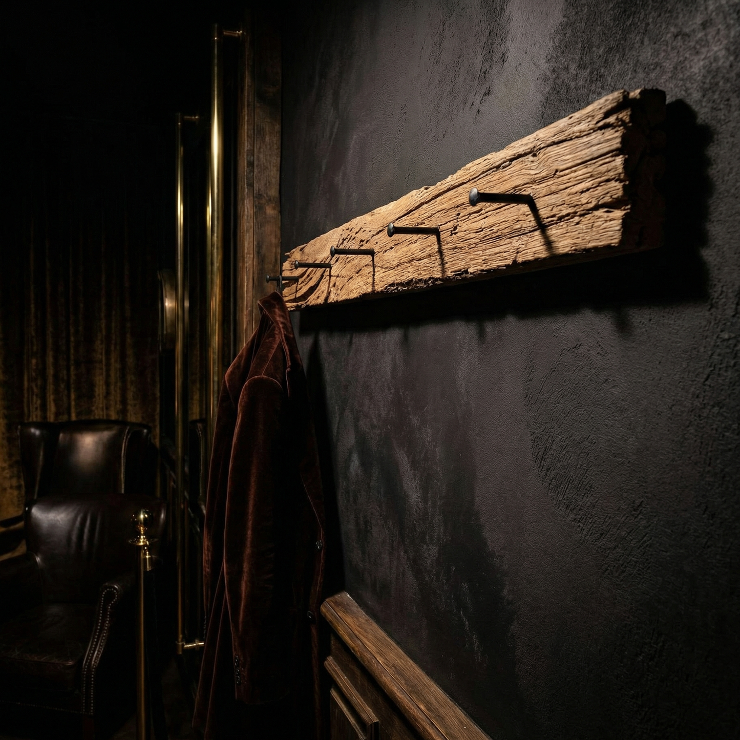 Reclaimed Wood Coat Hanger | Rustic Hanger with Hooks