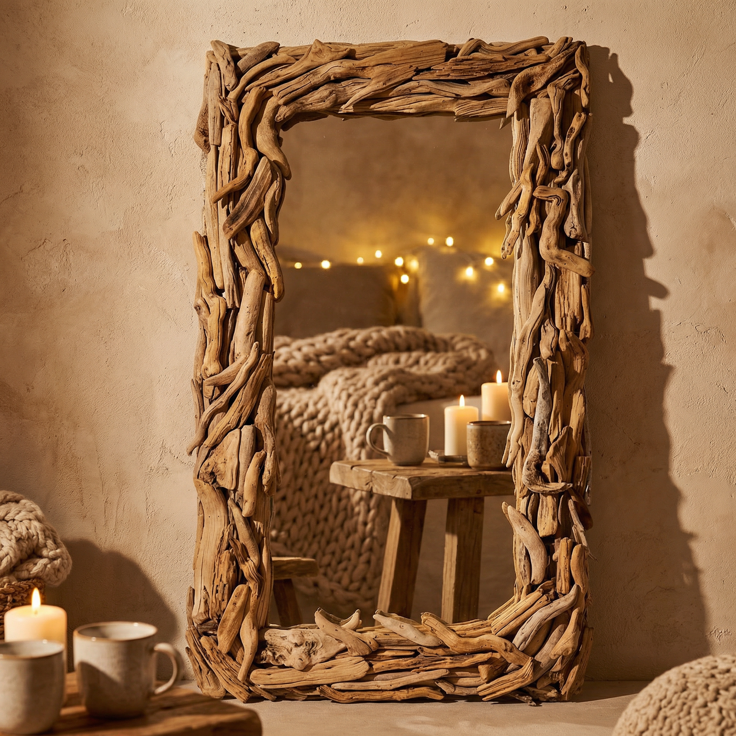 Handmade Large  Driftwood Mirror
