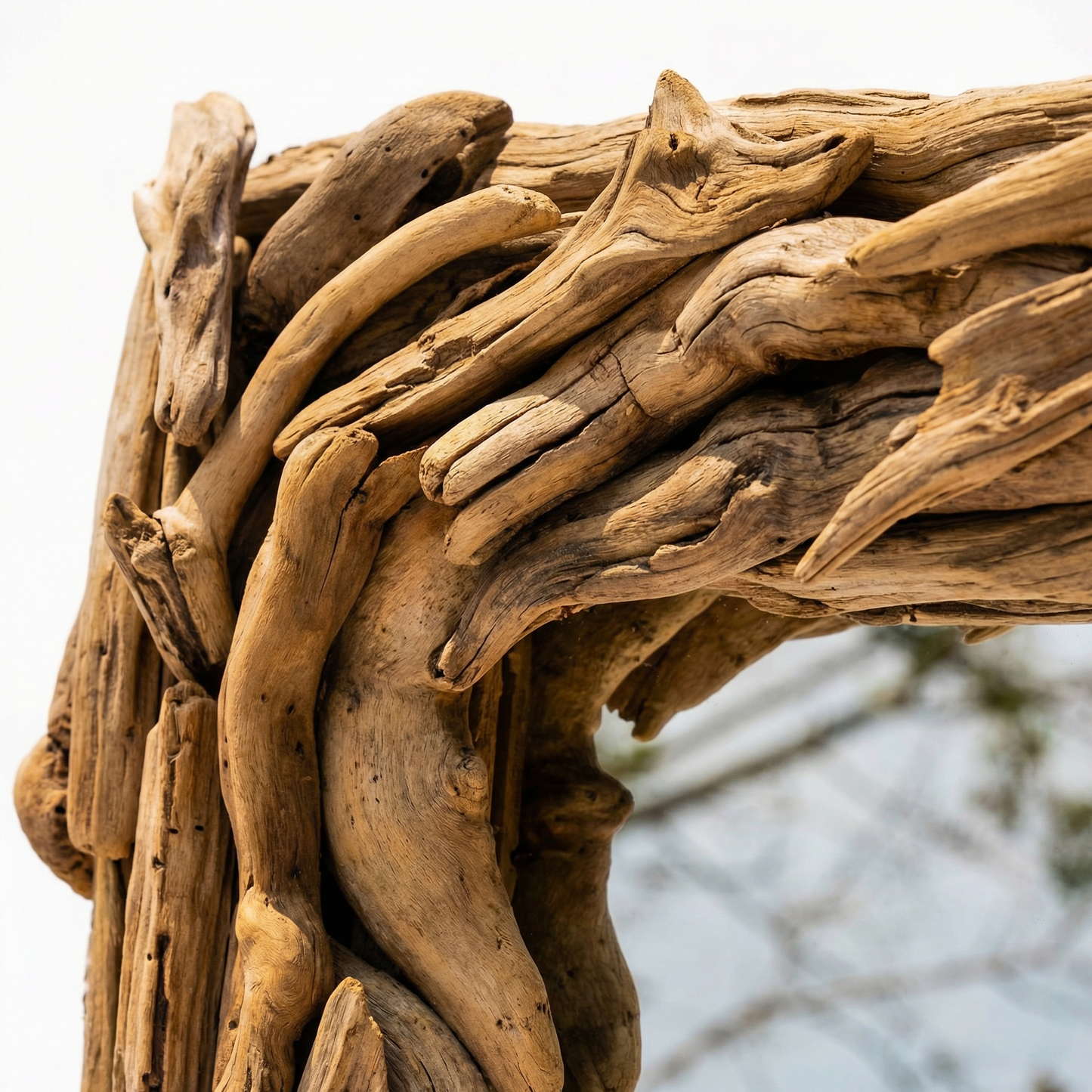 Handmade Large  Driftwood Mirror