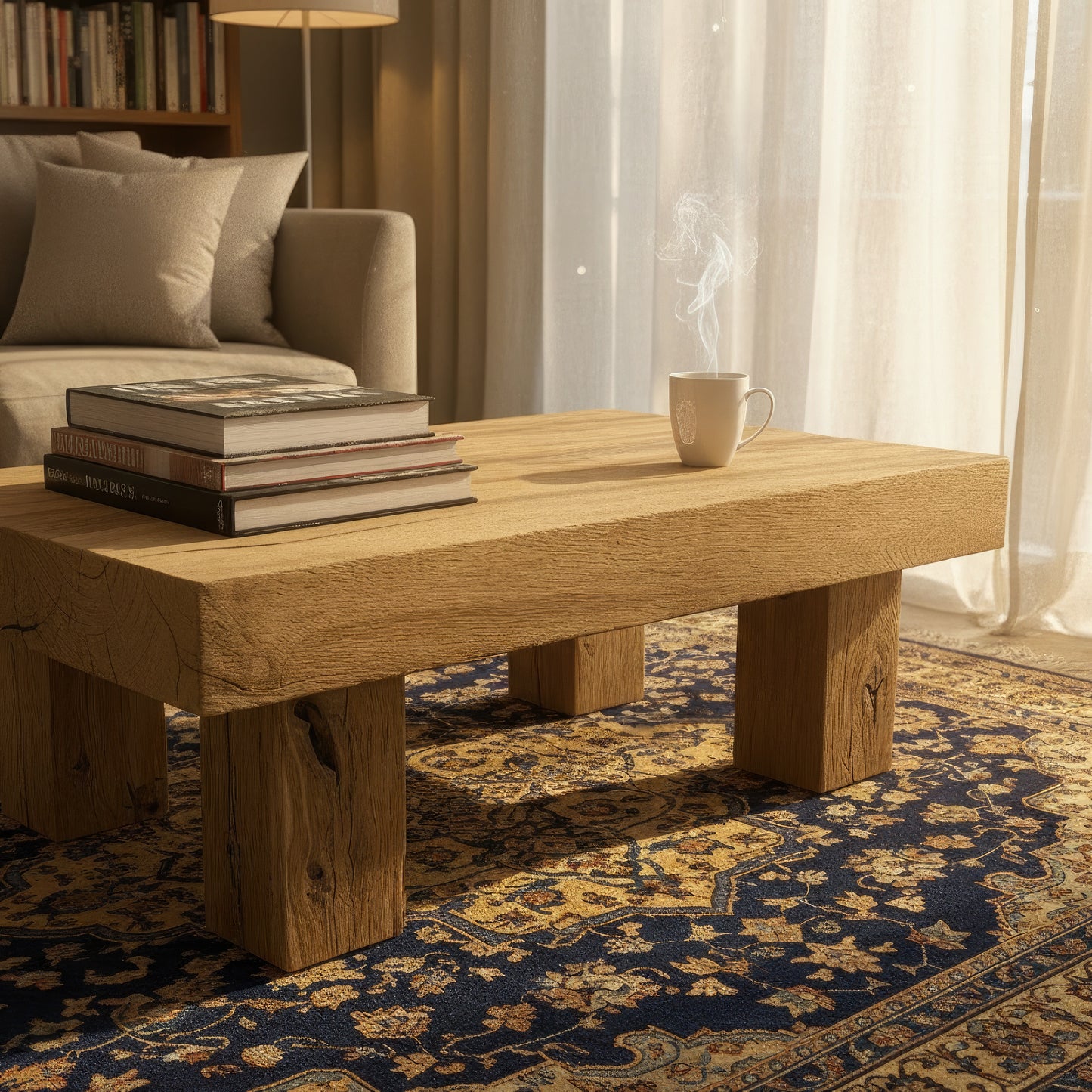 Reclaimed Oak Live Edge Coffee Table
