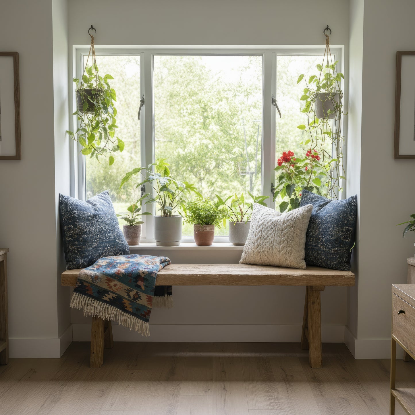 Rustic Hallway Bench | Rustic Entryway Seating in Solid Wood