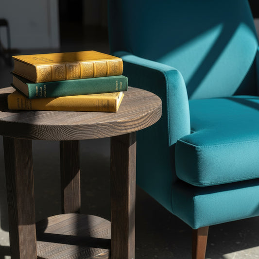 Black Wood End Table | Unique Living Room Accent