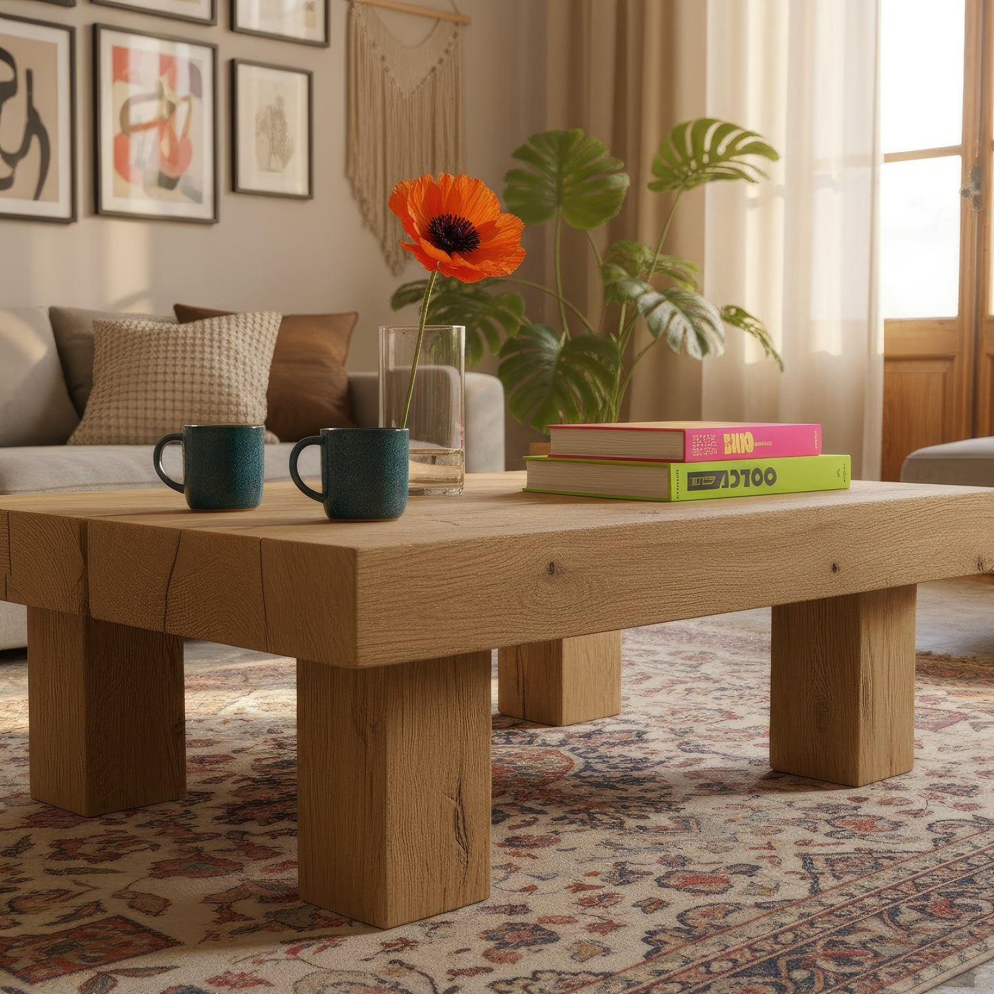 Reclaimed Oak Live Edge Coffee Table