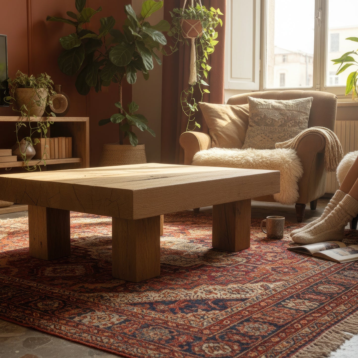 Reclaimed Oak Live Edge Coffee Table