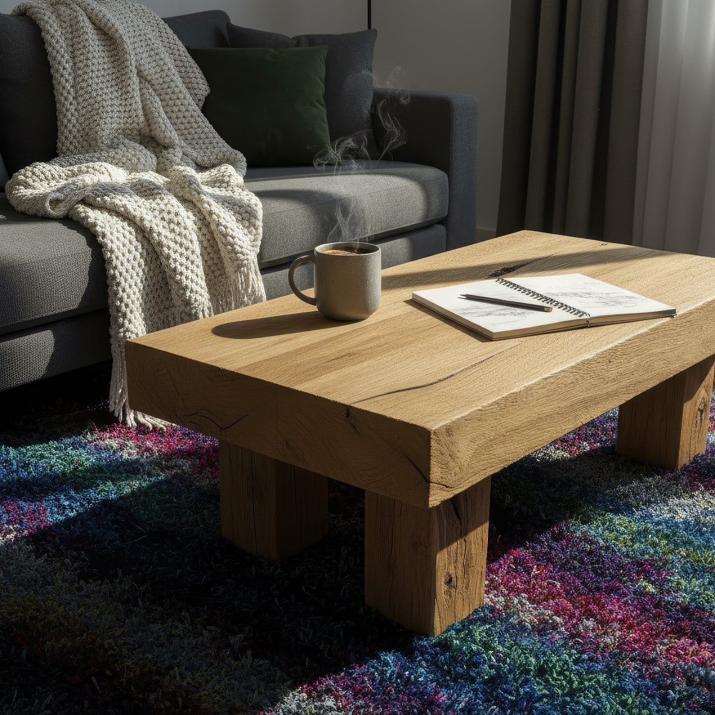 Reclaimed Oak Live Edge Coffee Table