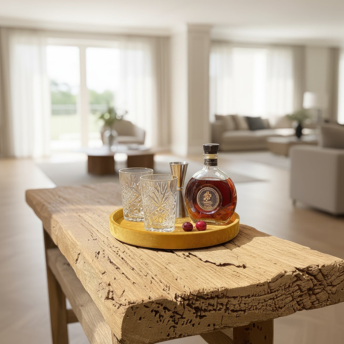 Slim Console Table in Solid Oak | Rustic Entryway Table