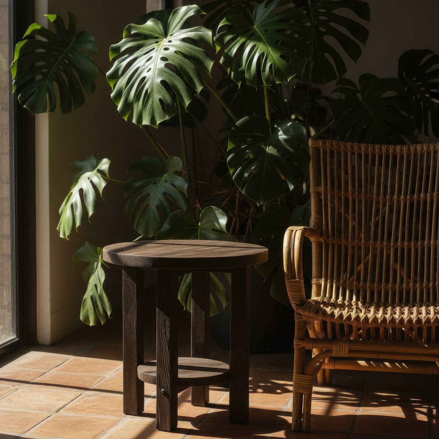 Black Wood End Table | Unique Living Room Accent