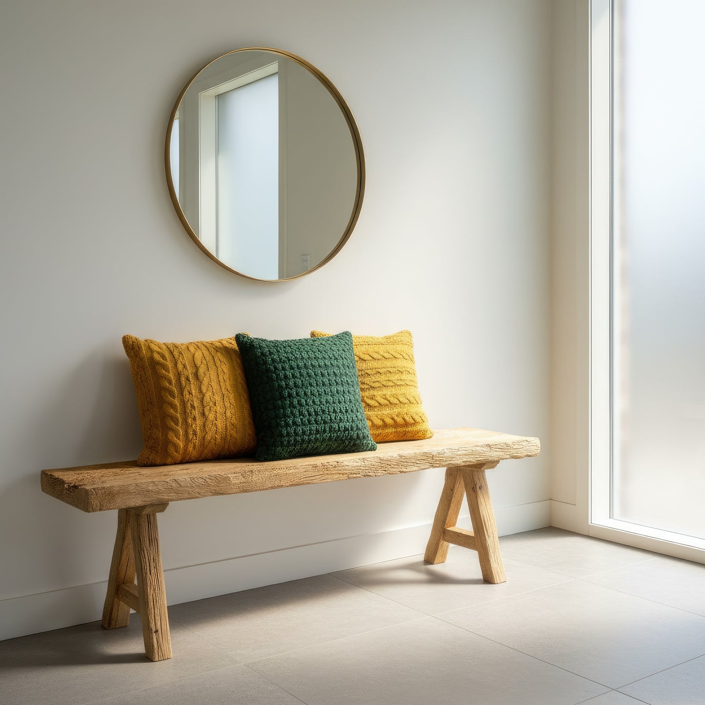 Rustic Hallway Bench | Rustic Entryway Seating in Solid Wood